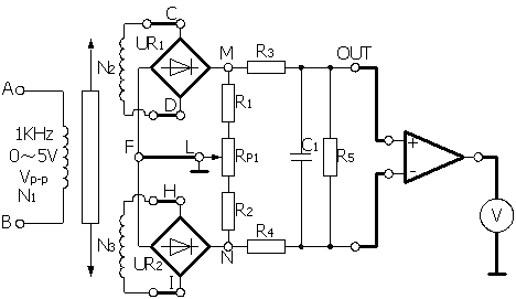 差動(dòng)變壓器實(shí)驗(yàn)電路圖