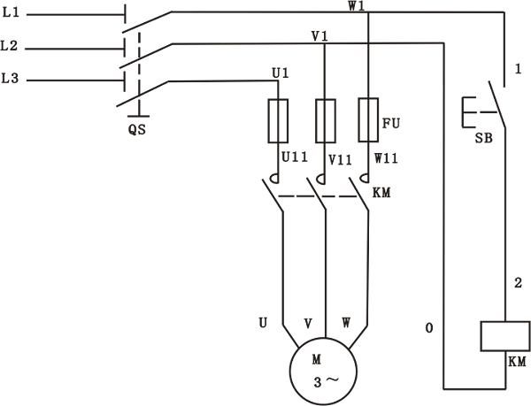 點(diǎn)動(dòng)正轉(zhuǎn)控制線(xiàn)路原理圖